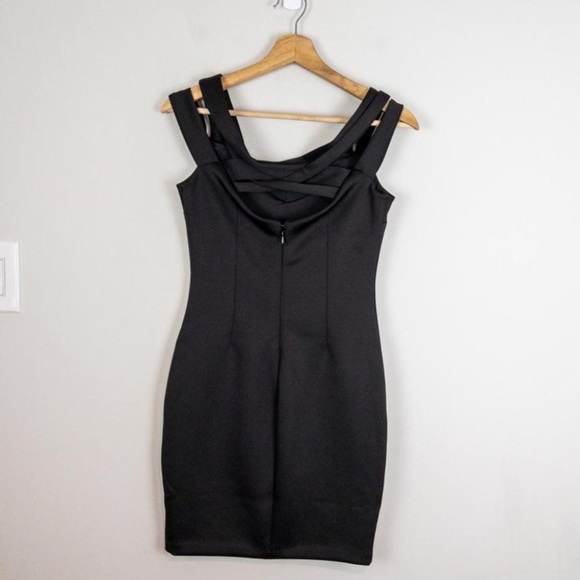 Guess Women’s Valorie Crisscross Bodycon Dress Jet Black Medium - Picture 10 of 10